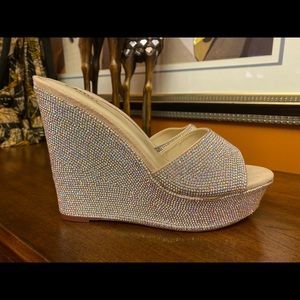 Evening Rhinestone Wedge Heels